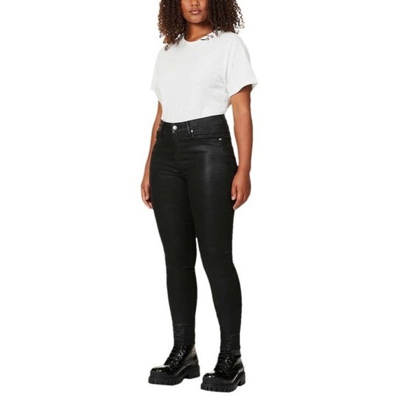 Good American Black Coated Good Legs Skinny Jeans - Picture 4 of 7